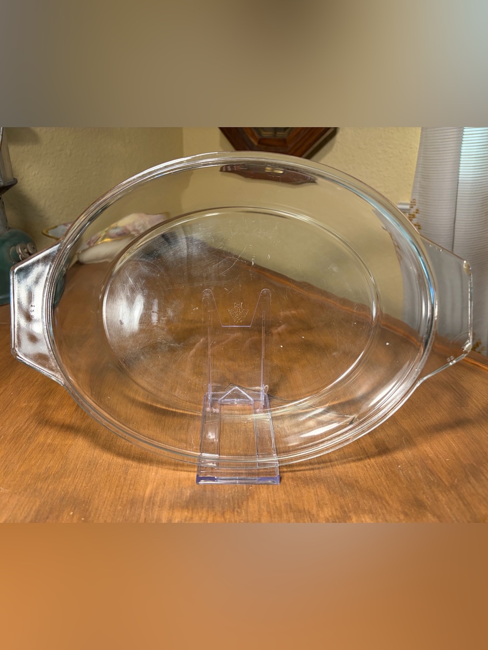 JAJ English Pyrex Glass 128 Casserole Baking Dish 2L Oval 13"x9" Chipped Handle